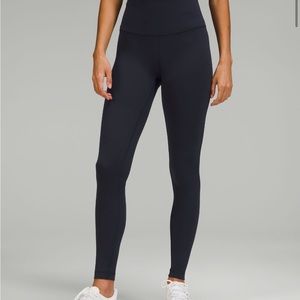 Lululemon navy blue wunder under high rise tight- size 6 in full on luxtreme